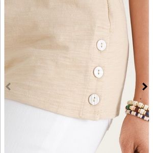 Chico’s tan tank w/shimmer, Size 2, New!